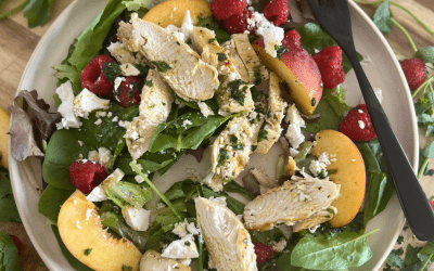 Peach and Chicken Salad With Mint Vinaigrette